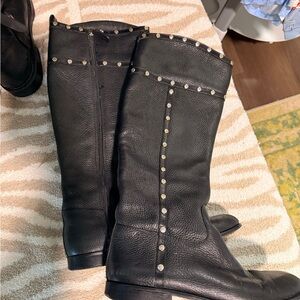 Tory Burch Black Studded Leather Boots
